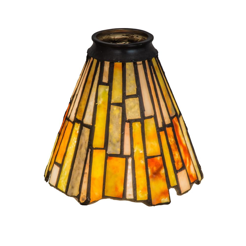 Moss Green and Tan Jadestone Tiffany Style Fan Light Shade