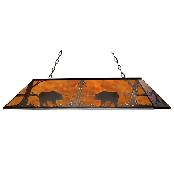 Meyda Tiffany 65415 Bear At Lake 11 Light 72" Wide Linear Pendant