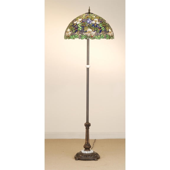 Meyda Tiffany 65445 Stained Glass / Tiffany Floor Lamp From The Trillium & Violet