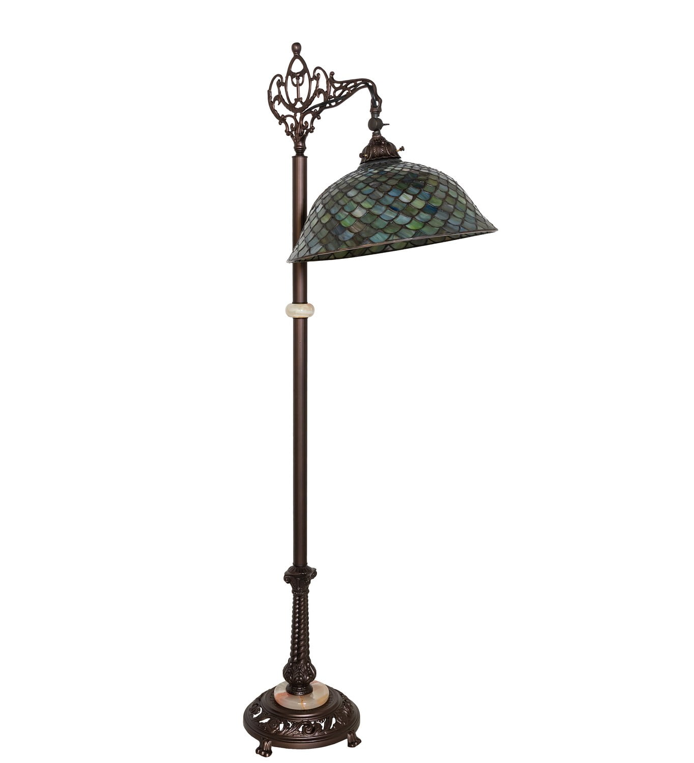 Tiffany Style 60'' Bronze Stained Glass Floor Lamp