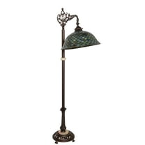 Meyda Tiffany - 65838 - 60``Bridge Arm Floor Lamp - Fishscale - Green/Blue Was-230pack