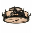 thumbnail image 1 of Meyda Tiffany 66207 Moose At Dusk 2 Light 24" Wide Semi-Flush Drum Ceiling Fixture - Black, 1 of 2