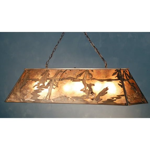 Meyda Tiffany 66743 Fly Fishing Creek 9 Light 48" Wide Billiard Chandelier - Copper