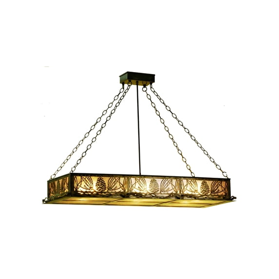 Meyda Tiffany 67095 48" L Mountain Pine Oblong Inverted Chandelier - Copper