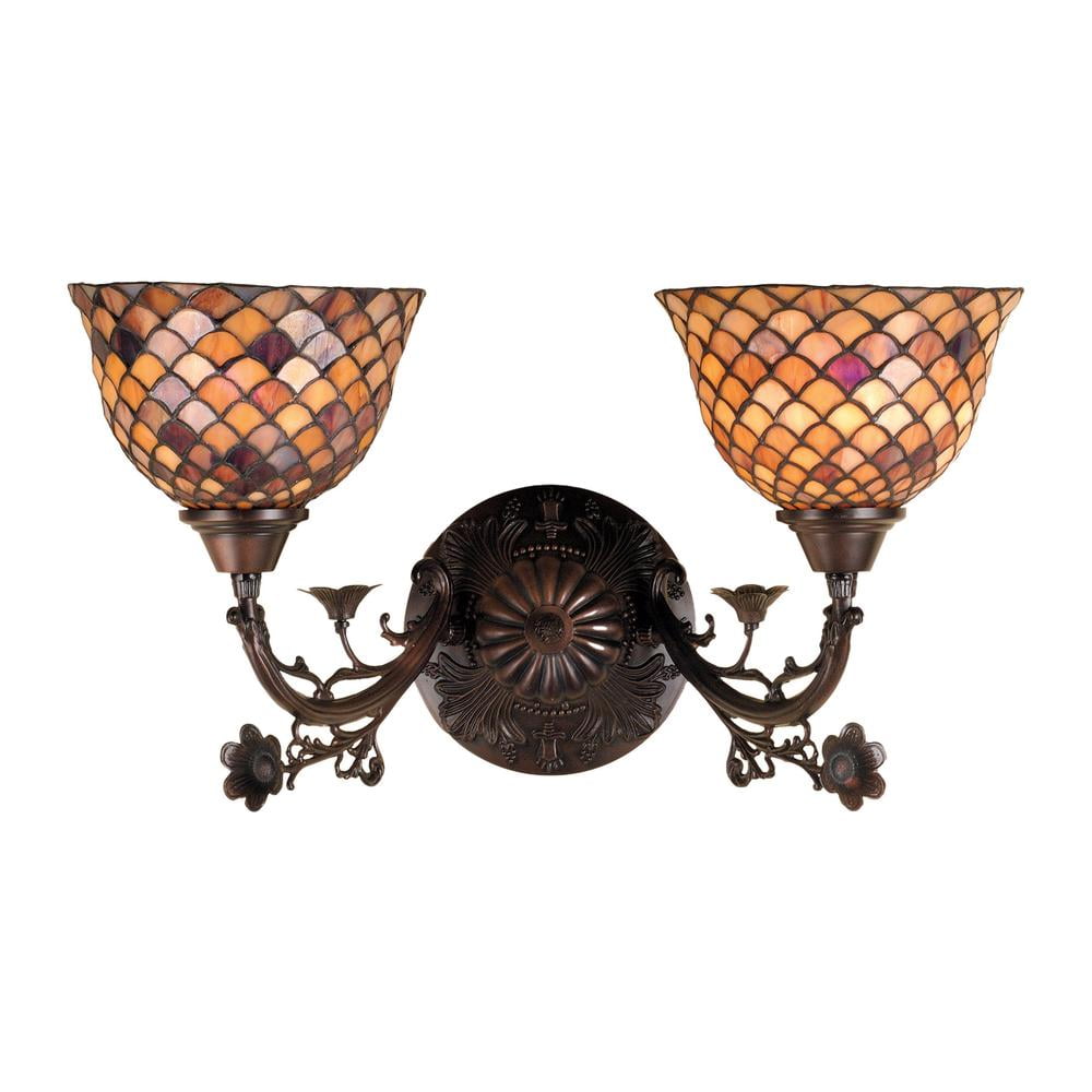 Bronze & Black 2-Light Dimmable Direct Wired Sconce