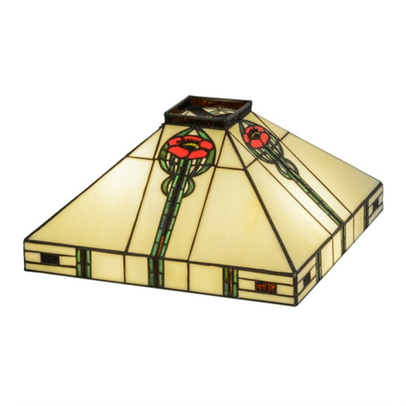 Meyda Tiffany 67641 Square Parker 7" Tall Lamp Shade