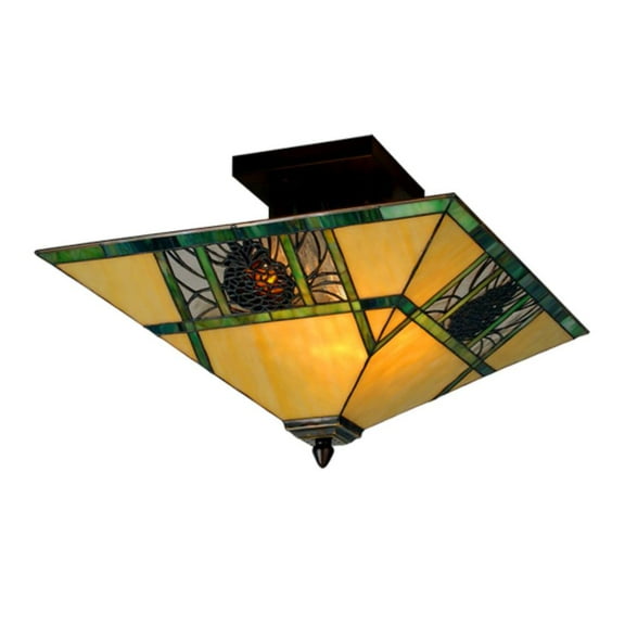 Meyda Tiffany 67849 Two Light Down Lighting Semi-Flush Mount Ceiling Fixture From The