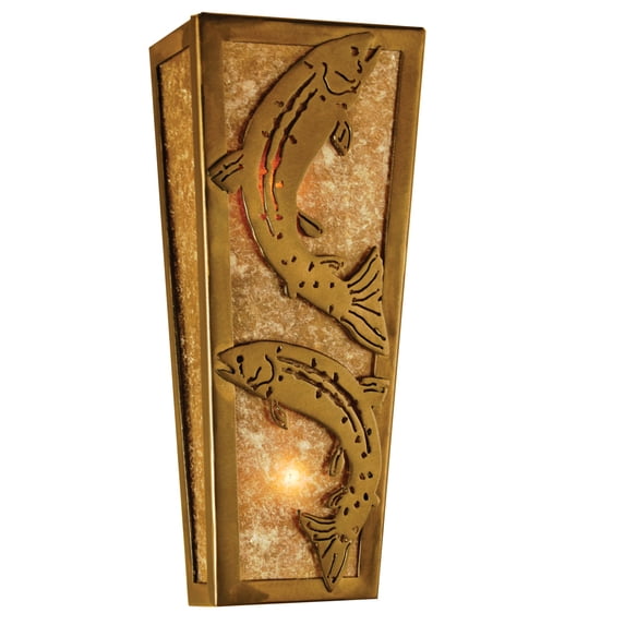 Meyda Tiffany 69242 5" W Leaping Trout Wall Sconce - Copper