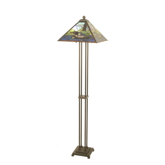 Meyda Tiffany - 69274 - Two Light Floor Lamp - Loon - Purple/Blue Bl Ca Ebr