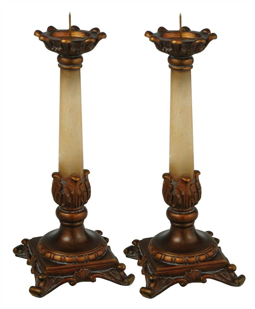 Arcadia Bronze and Ivory Tabletop Candle Lantern