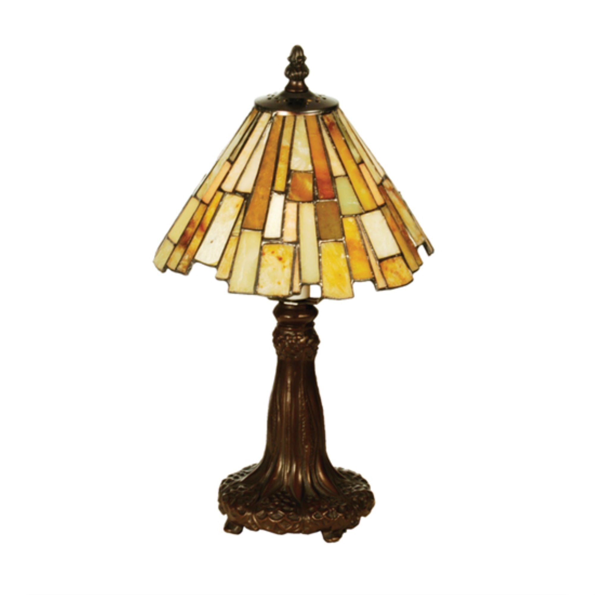 Bronze Stained Glass Art Deco Mini Lamp