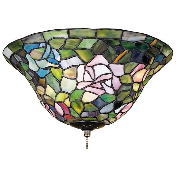 Meyda Tiffany 71427 Purple / Blue Burgundy 12" W Tiffany Rosebush Flush Mount Ceiling Fixture