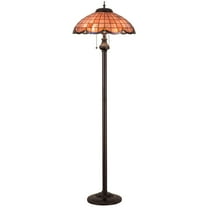 Meyda Tiffany - 79814 - Three Light Floor Lamp - Elan - Pbagwg Burgundy Xag Amber-160pack