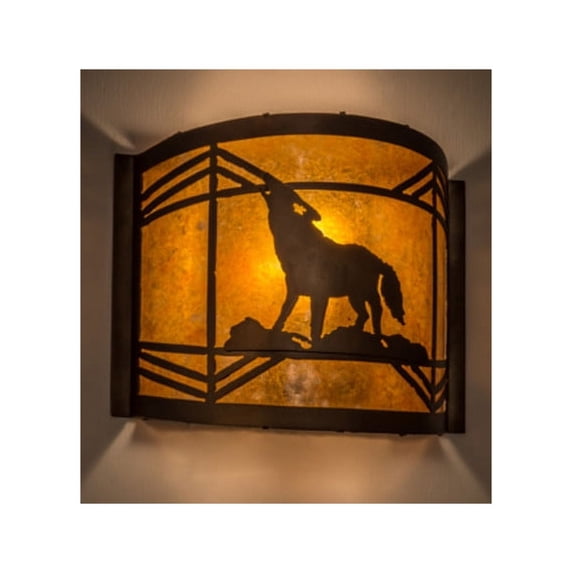 Meyda Tiffany 81054 Wolf On The Loose 10" Tall Wall Sconce - Copper