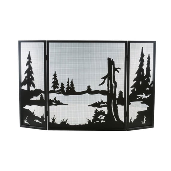 Meyda Tiffany 81150 Fire Place Screen From The Quiet Pond Collection - Bronze