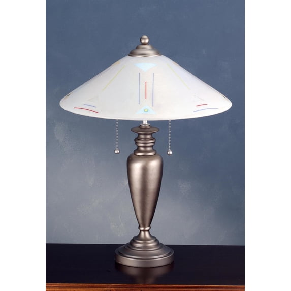 Meyda Tiffany 81327 Two Light Table Lamp - Nickel