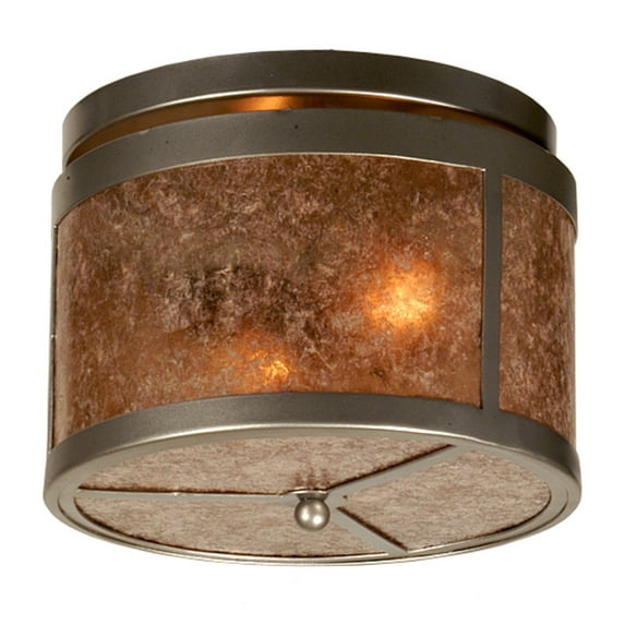 Meyda Tiffany 81663 Smythe Craftsman 2 Light 12" Wide Semi-Flush Drum Ceiling Fixture -