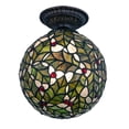 thumbnail image 1 of Meyda Tiffany 81754 Holly Ball 1 Light 9" Wide Flush Mount Ceiling Fixture - Brass, 1 of 2