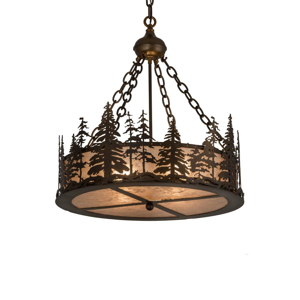 Colonial Tulip 2-Light Mahogany Bronze Wall Sconce with Beige Glass