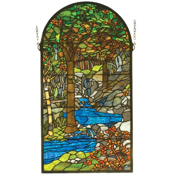 16"W X 30"H Tiffany Waterbrooks Stained Glass Window