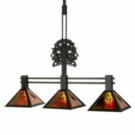 Meyda Tiffany 98481 Oak Tree Oak Leaf 3 Light 45" Wide Linear Pendant