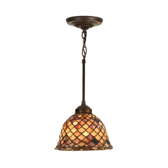 Meyda Lighting 8"W Tiffany Fishscale Mini Pendant