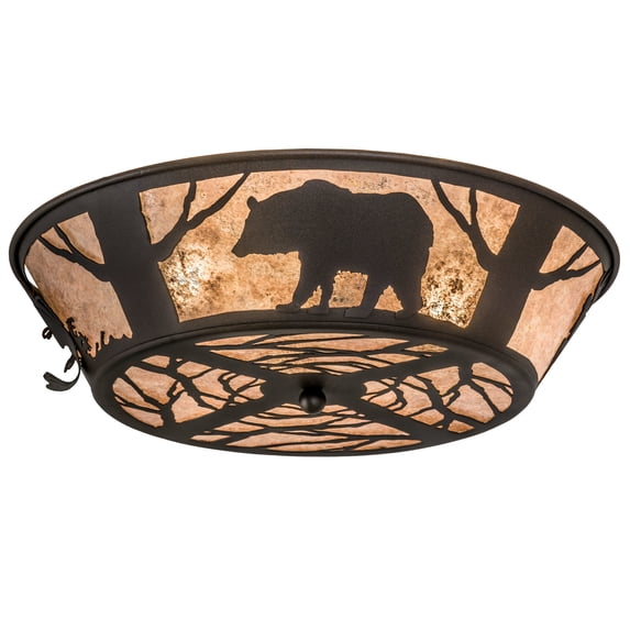 Meyda Tiffany 99037 Wildlife On The Loose 4 Light 22" Wide Semi Flush Ceiling Fixture -