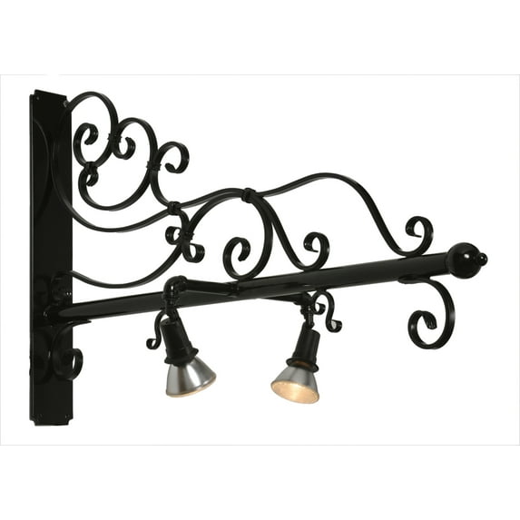 Meyda Tiffany 99397 Nimske 30" Wide 2 Light Hanging Sign Bracket - Black