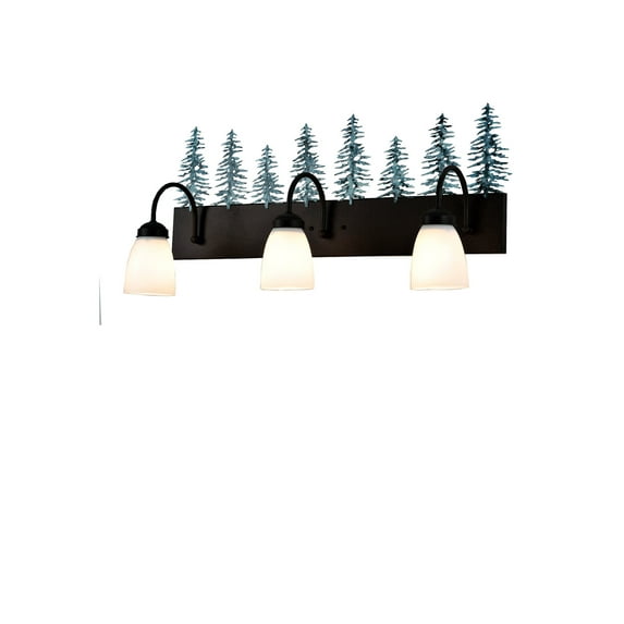 Meyda Tiffany 99783 Tall Pines 3 Light 28" Wide Bathroom Vanity Light - Black