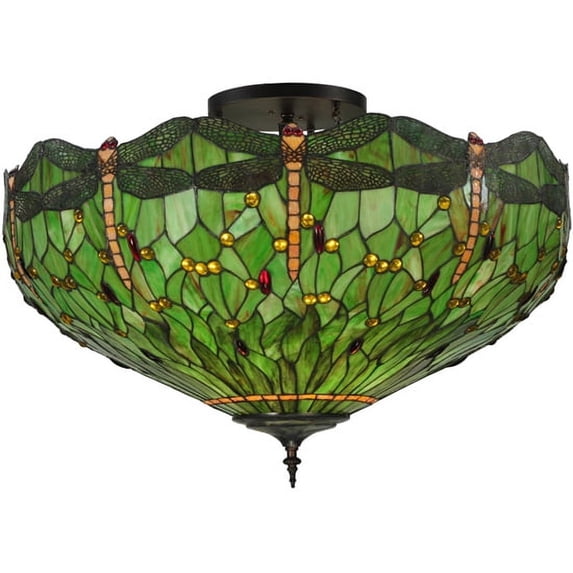 Meyda Tiffany Greenbriar 5 Light Semi Flush Mount