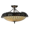 thumbnail image 1 of Meyda Tiffany Greenbriar Oak 2 Light Semi-Flush Mount, 1 of 7
