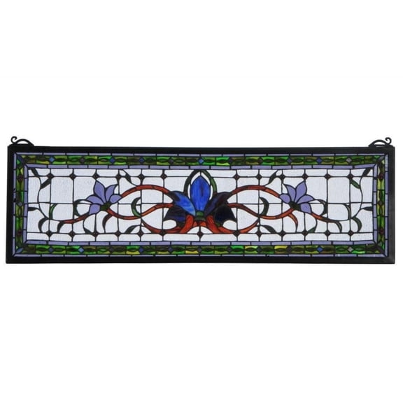 Meyda Violet Fairytale Transom Stained Glass Window Panel - n/a