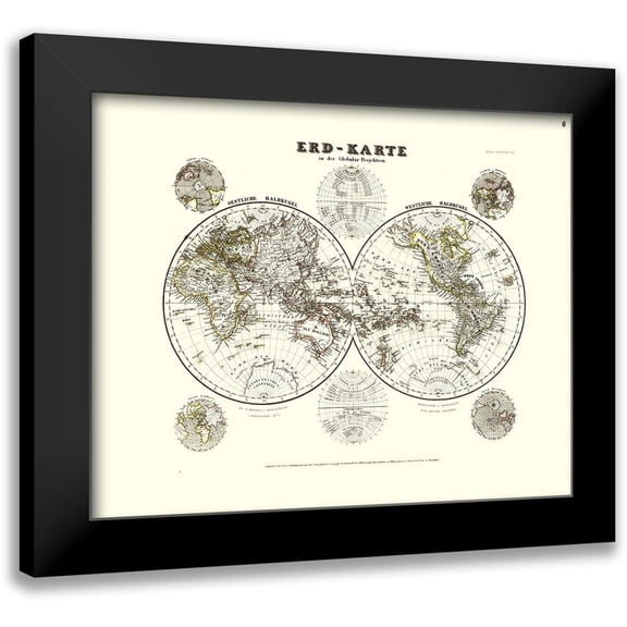 Meyer 14x12 Black Modern Framed Museum Art Print Titled - World - Meyer