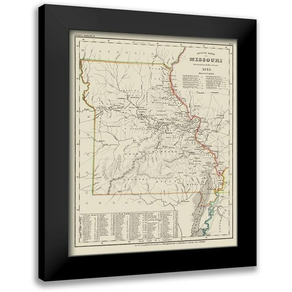 Meyer 20x24 Black Modern Framed Museum Art Print Titled - Missouri - Meyer 1845