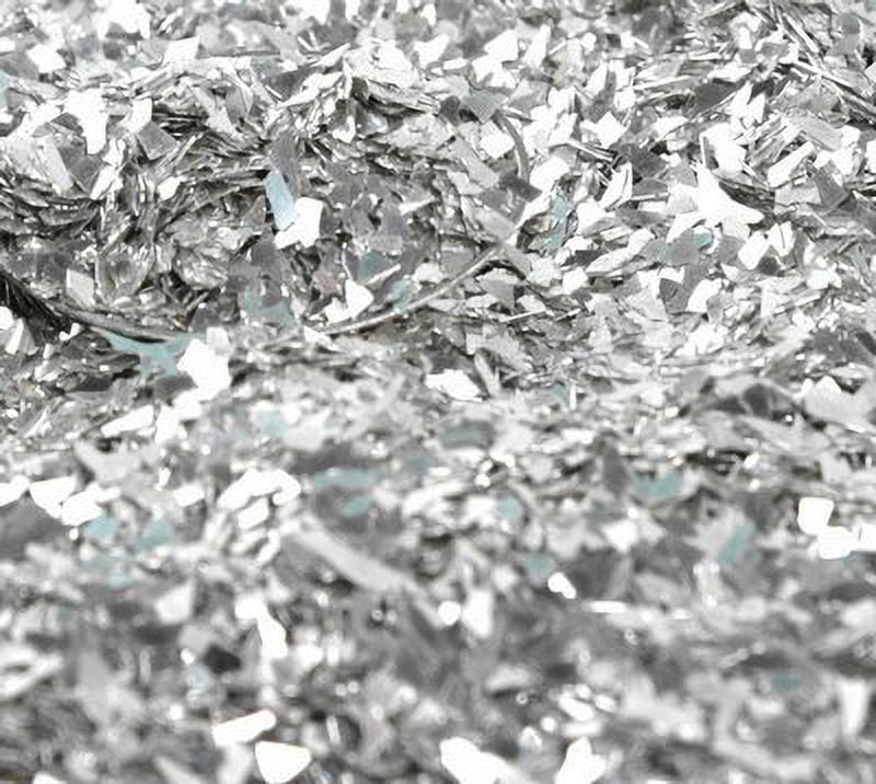 Meyer Imports Crushed Glass Glitter for Arts and Crafts - Broken Glass German Glitter for Resin Craft Art / Tumblers/ Nail Art / DIY Jewelry Making Decoration - 8 OZ Bag - Silver