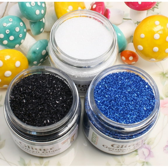 Meyer Imports Different Color Blended German Glass Glitter New Year's Eve Colors 90 Grit German Glass Glitter Set of 3 Popular Different Sizes