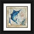 thumbnail image 1 of Meyer, Jill 20x20 Black Ornate Wood Framed with Double Matting Museum Art Print Titled - Nautical Swordfish, 1 of 4