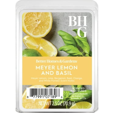 Meyer Lemon Basil Scented Wax Melts, Better Homes & Gardens, 2.5 oz (1-Pack)