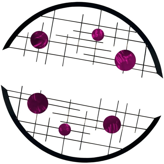 Meyerdirk Art Arcs Metal Decor Set of 2, Candy Raspberry