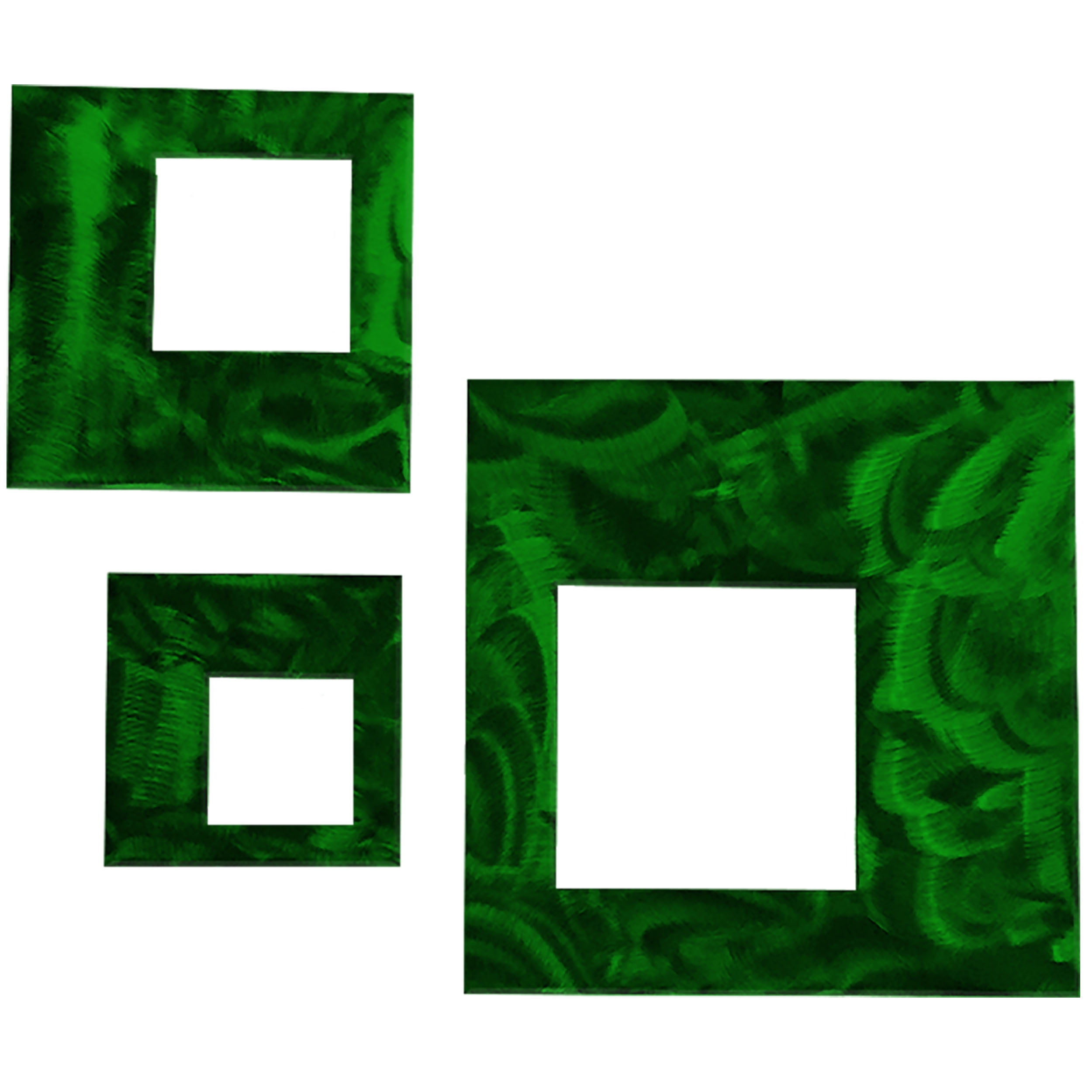 Candy Green Abstract Metal Square Wall Decor Set