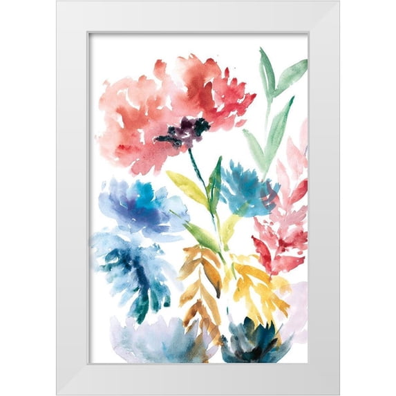 Meyers, Rebecca 11x14 White Modern Wood Framed Museum Art Print Titled - Lush Floral I