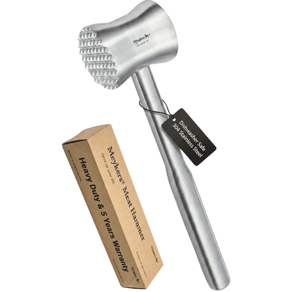 Meykers Meat Tenderizer Mallet | 304 Stainless Steel | Dishwasher Safe