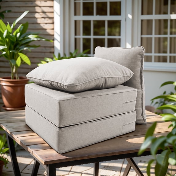 Opohoro Outdoor Deep Seat Cushion Set, 24"x24"x6", Water Resistant & UV Resistant Comfortable Furniture Cushions for Patio Chair, Sofa, Loveseat