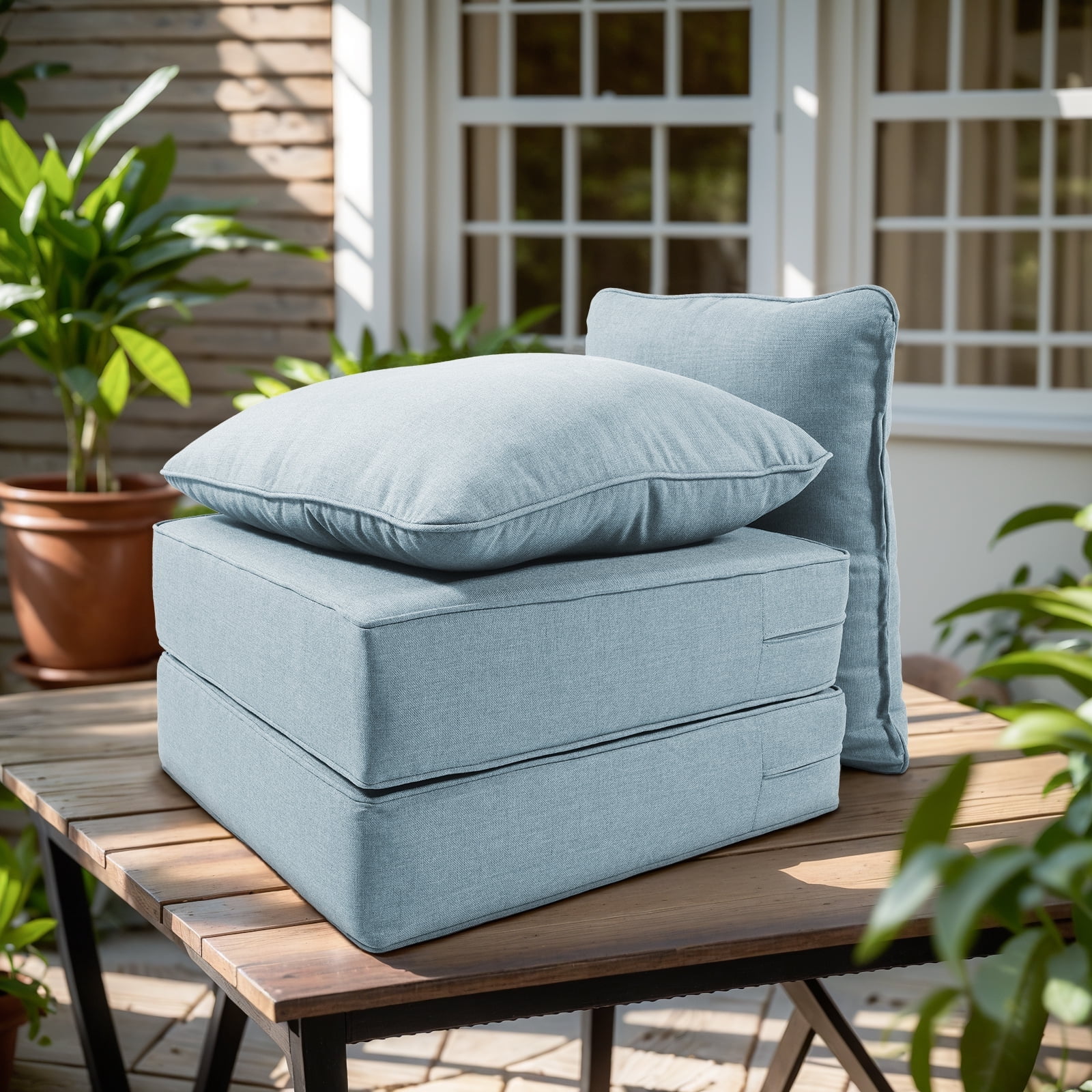 Opohoro Outdoor Deep Seat Cushion Set, 24"x24"x6", Water Resistant & UV Resistant Comfortable Furniture Cushions for Patio Chair, Sofa, Loveseat