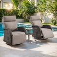 thumbnail image 1 of OPOHORO 59" Outdoor Wicker Swivel Chaise Lounge Set of 2 with Cushion, Adjustable Backrest & Side Table, Gray Patio Recliner for Poolside or Backyard, 1 of 12