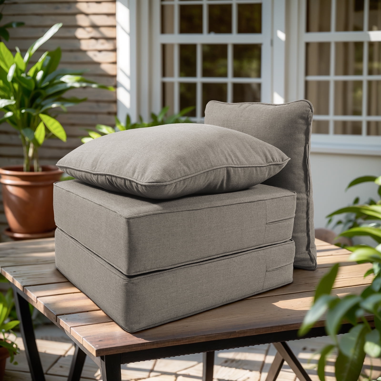 Opohoro Outdoor Deep Seat Cushion Set, 24"x24"x6", Water Resistant & UV Resistant Comfortable Furniture Cushions for Patio Chair, Sofa, Loveseat