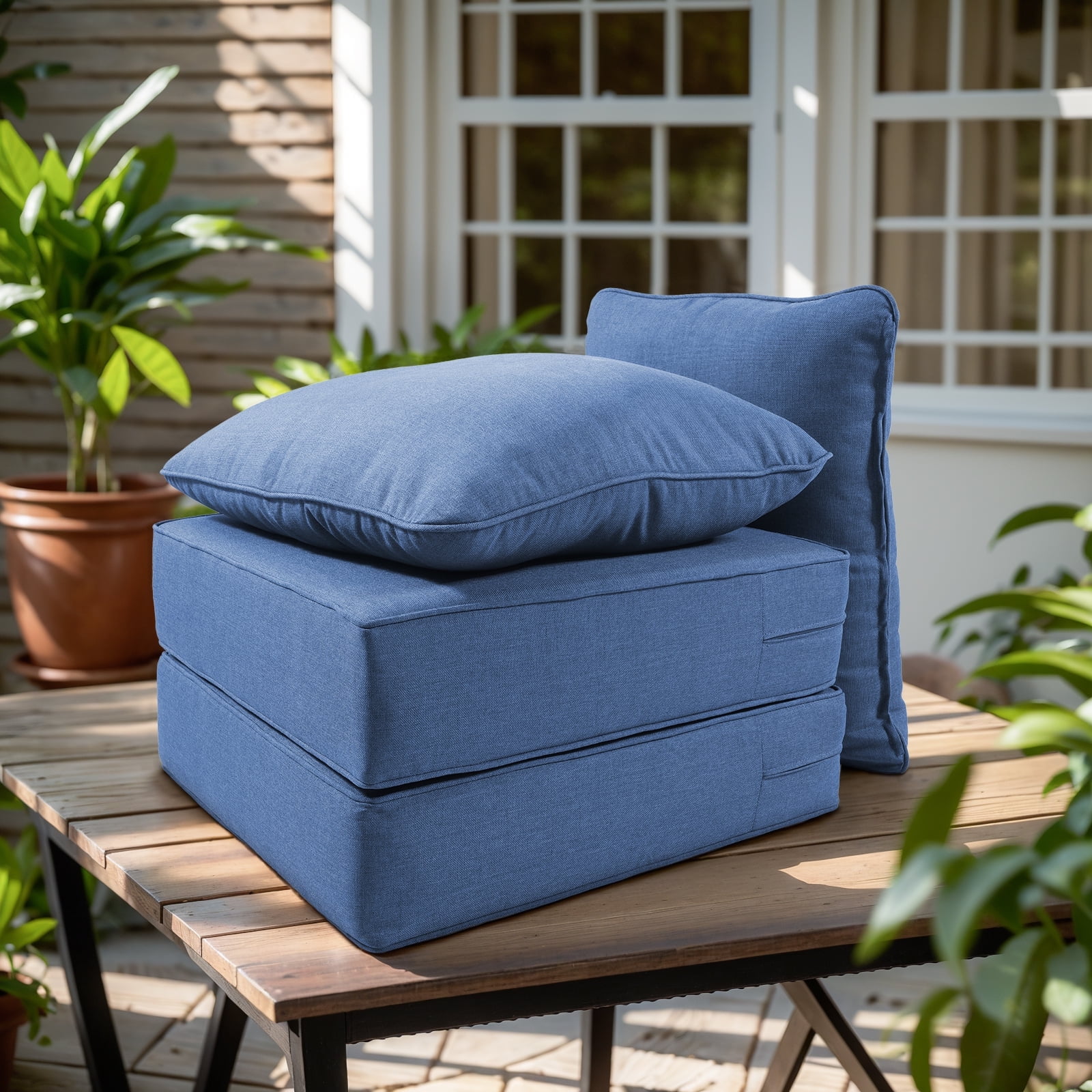 Opohoro Outdoor Deep Seat Cushion Set, 24"x24"x6", Water Resistant & UV Resistant Comfortable Furniture Cushions for Patio Chair, Sofa, Loveseat