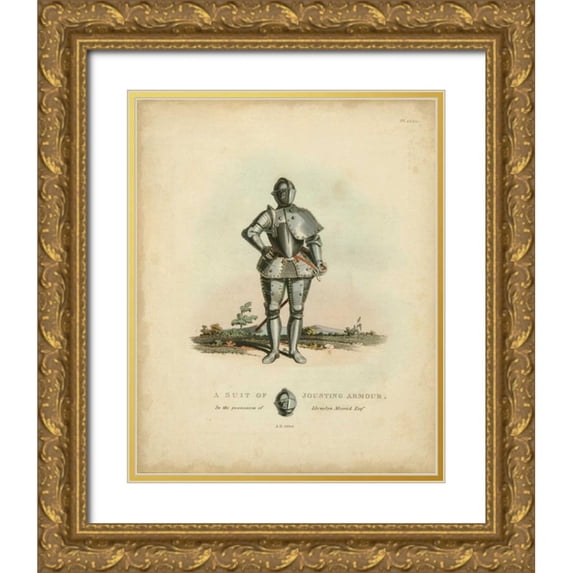 Meyrick 26x32 Gold Ornate Wood Framed with Double Matting Museum Art Print Titled - Men in Armour IV