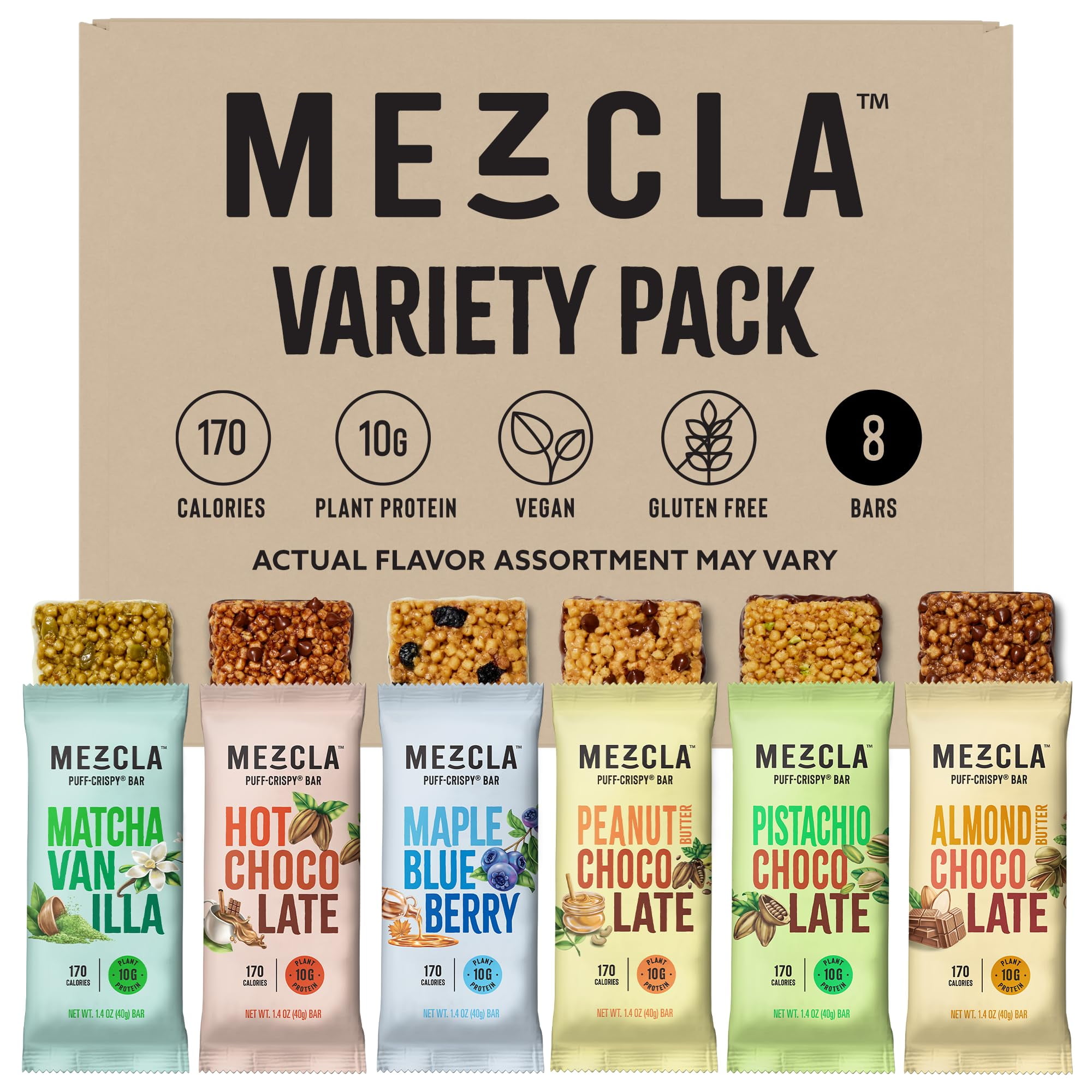 Mezcla Vegan Chocolate High Protein HYZ01 Bars, Gluten Free, Plant