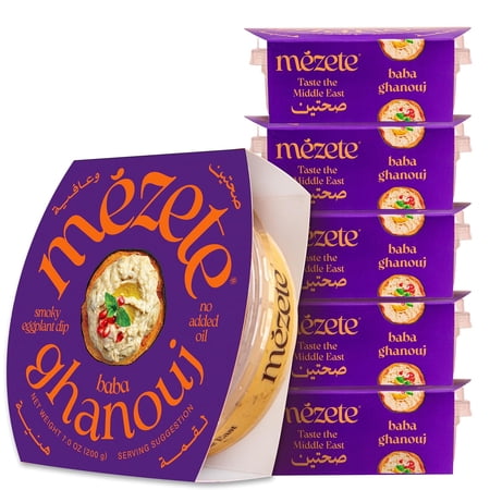 Mezete - Ready-to-Serve Smoky Baba Ganoush Dip - 7.05 Oz, Case of 6